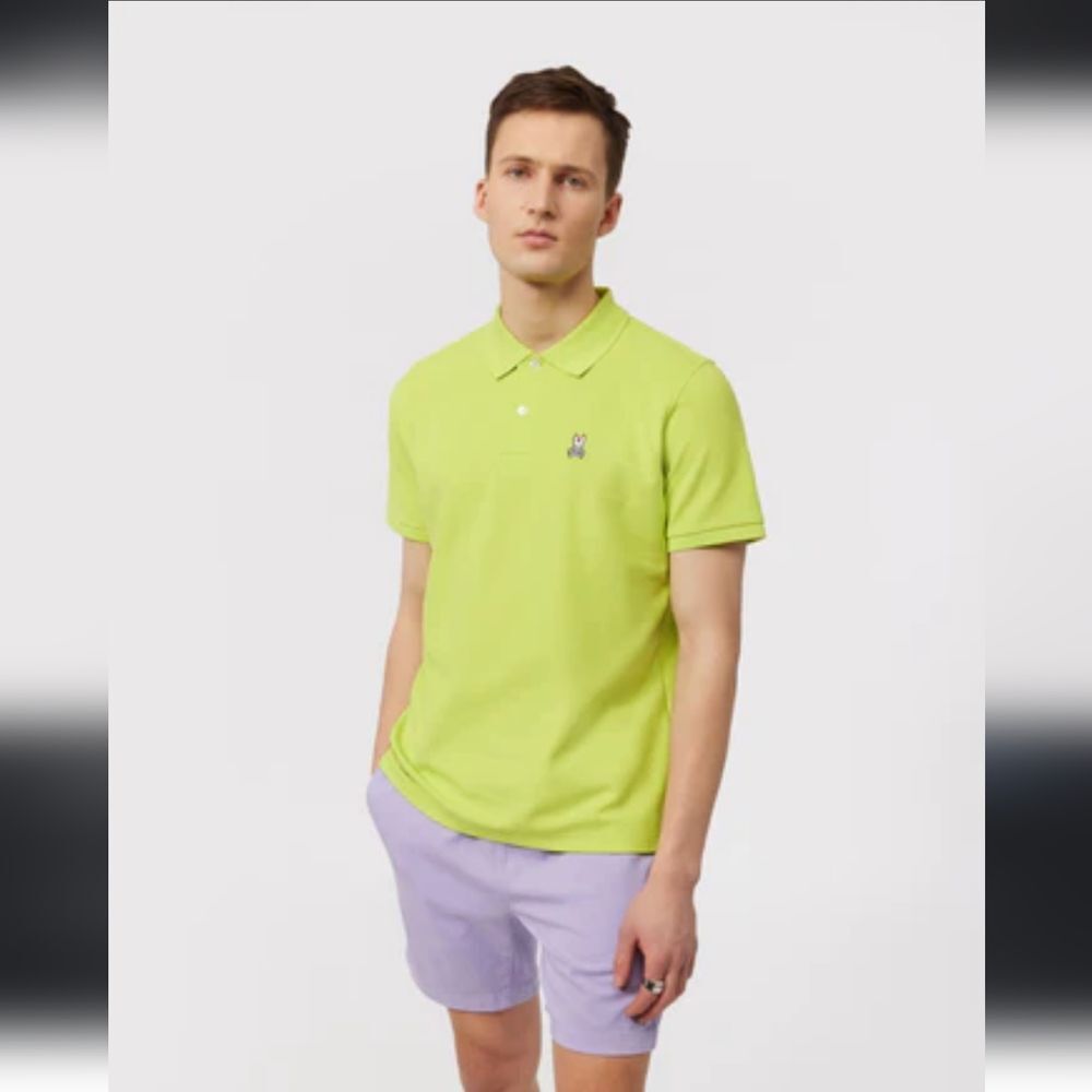 Psycho Bunny Lime Green Classic Polo Sz 3 (XS) Pima Cotton